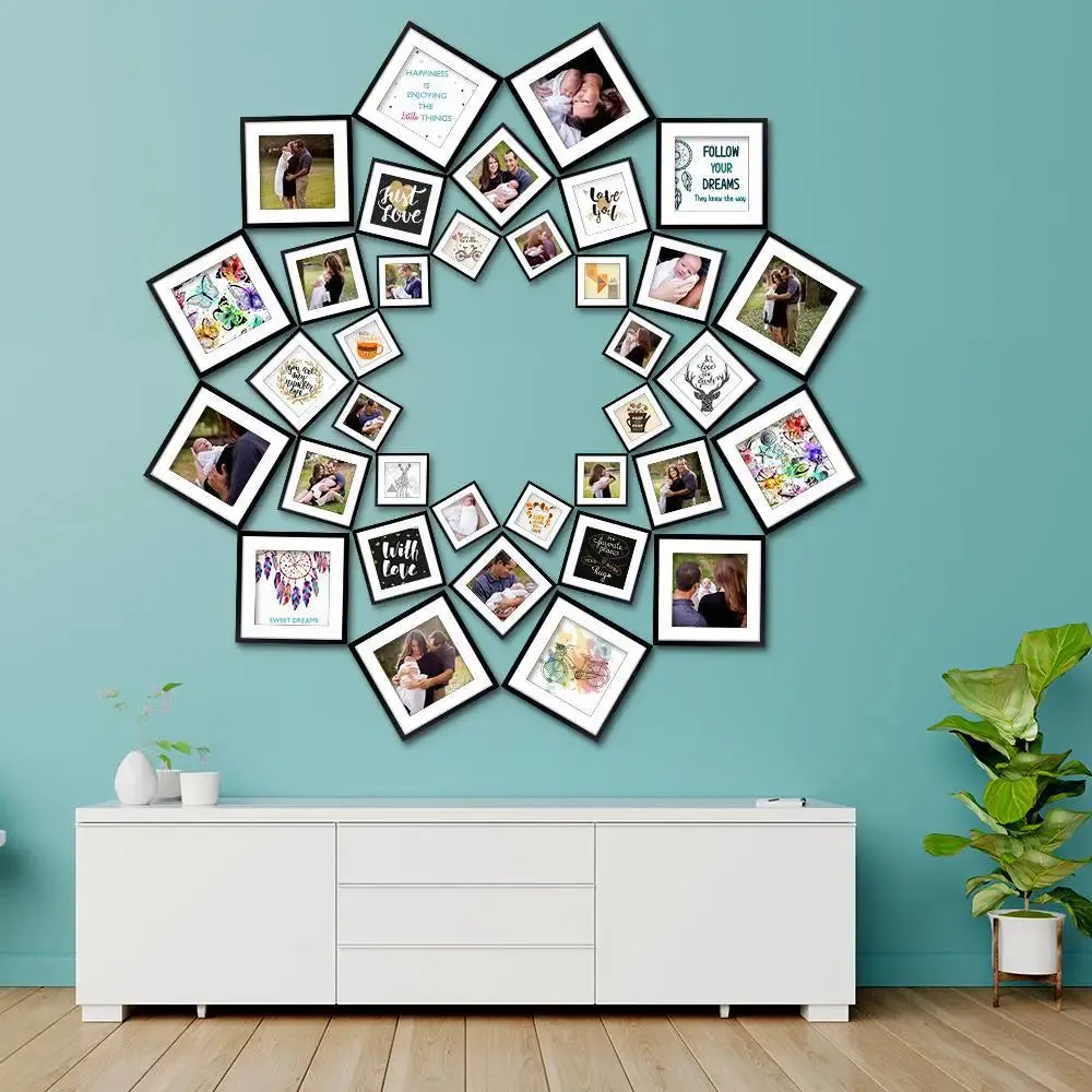 The Wall of Memories Photo Frame Set with Beautiful Art Placeholders, Set of 36 Frames