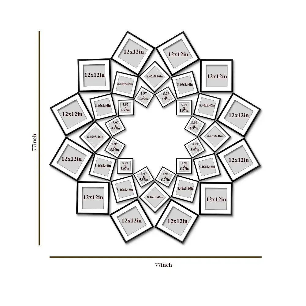 The Wall of Memories Photo Frame Set with Beautiful Art Placeholders, Set of 36 Frames