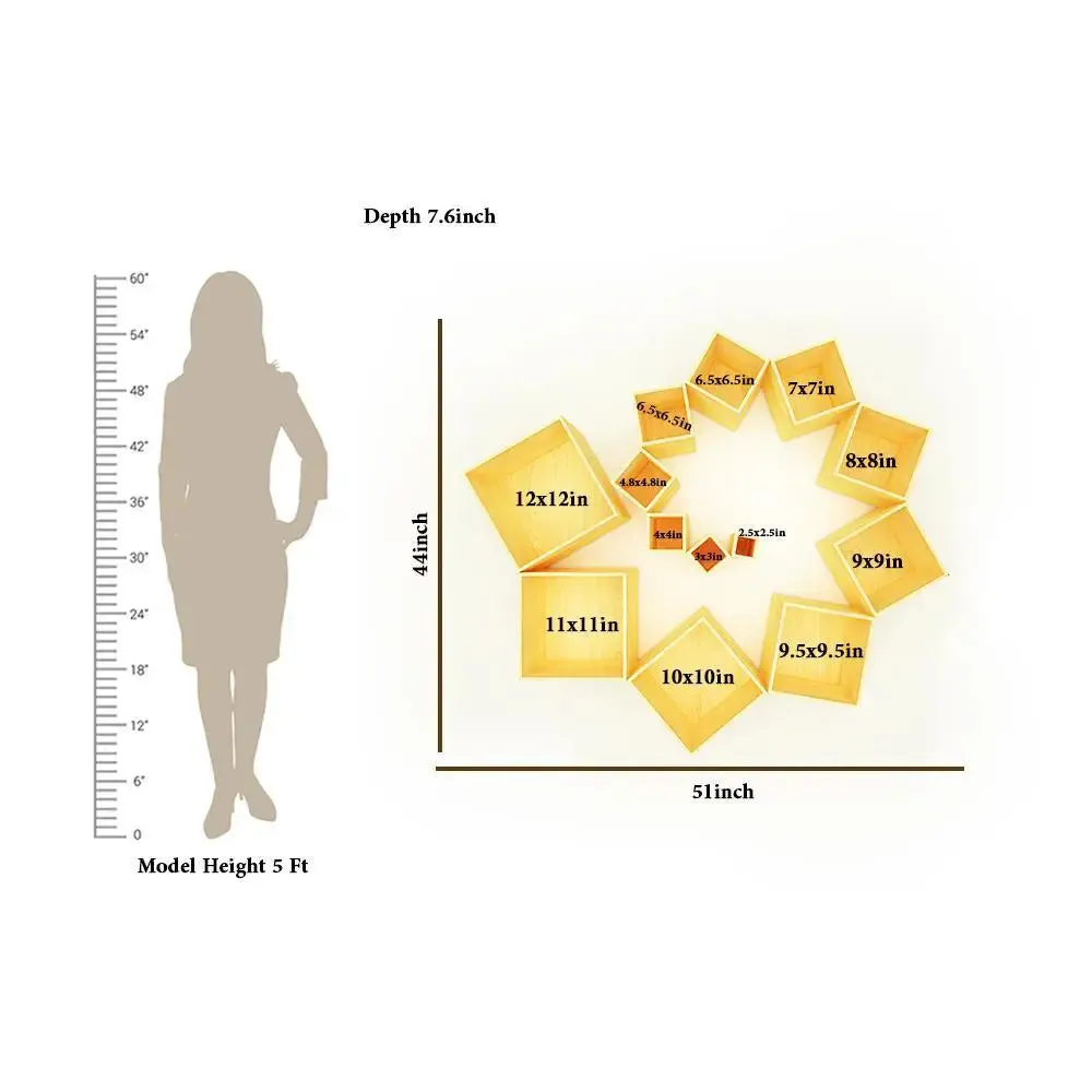 The Warp Wood Wall Cabinet / Book Shelf, Light Oak Finish