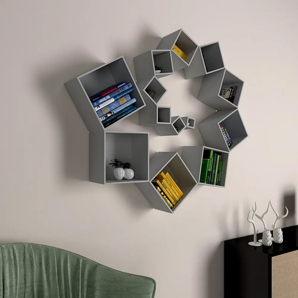 The Warp Wood Wall Cabinet In Grey