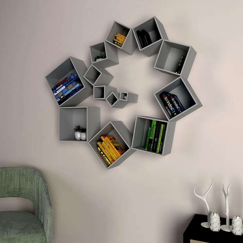 The Warp Wood Wall Cabinet In Grey