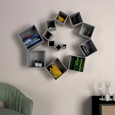 The Warp Wood Wall Cabinet In Grey