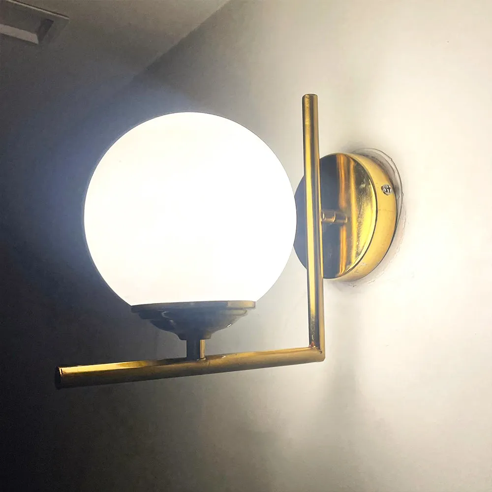 The White Globe Wall Sconce Single Piece