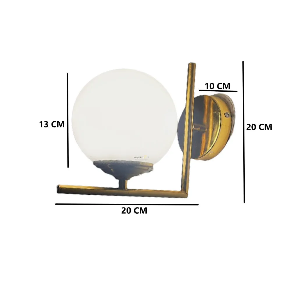The White Globe Wall Sconce Single Piece