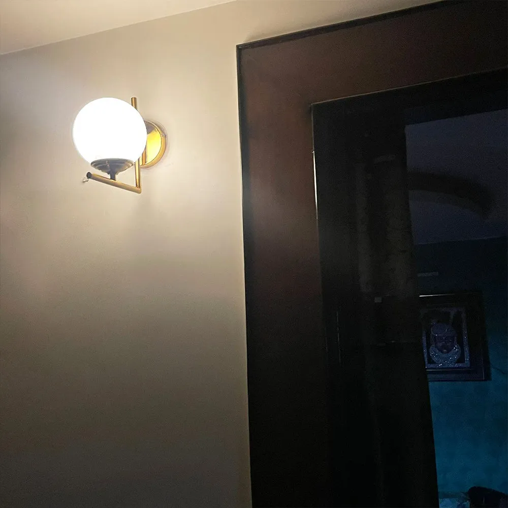 The White Globe Wall Sconce Single Piece