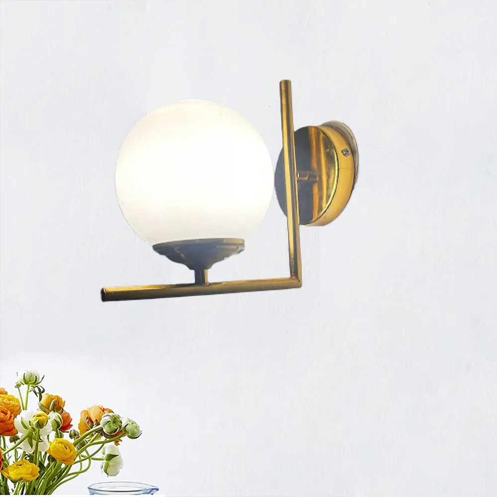 The White Globe Wall Sconce Single Piece