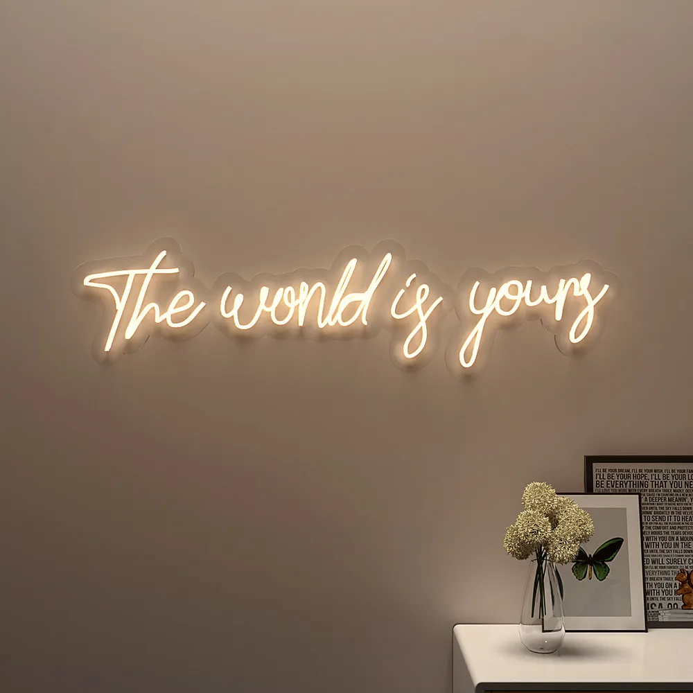 The World is yours" Neon LED Light (Available in Multiple Colors) Red