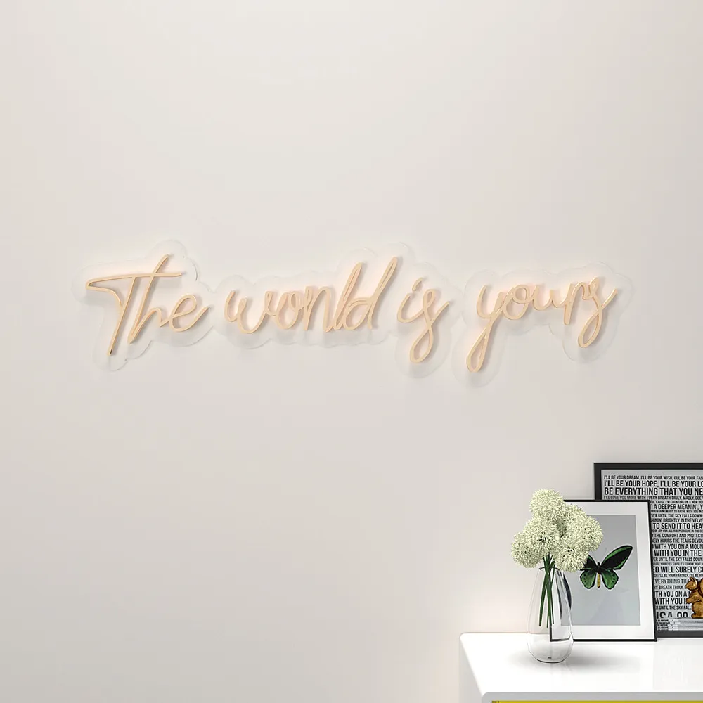 The World is yours" Neon LED Light (Available in Multiple Colors) Red