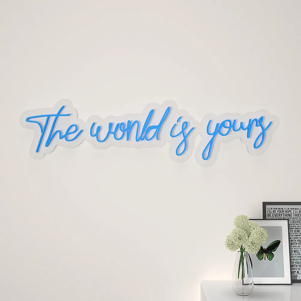 The World is yours" Neon LED Light (Available in Multiple Colors) Red
