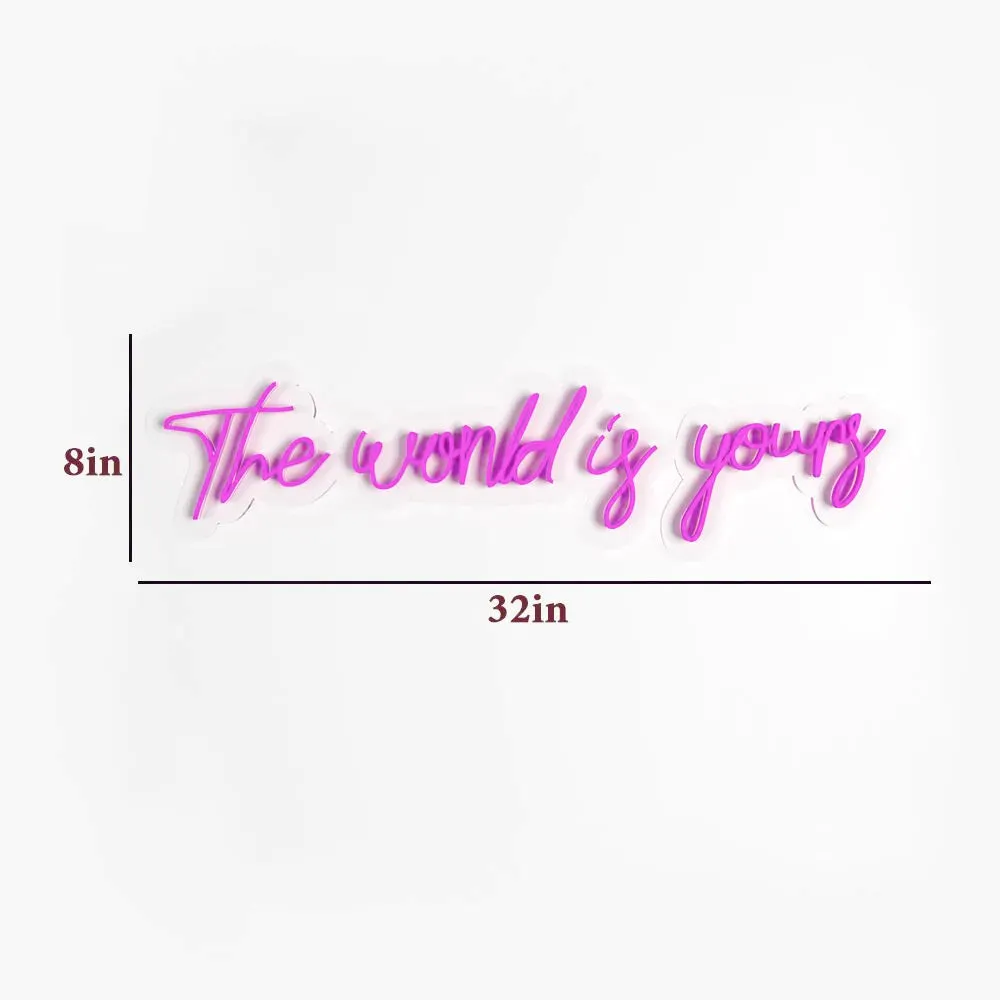 The World is yours" Neon LED Light (Available in Multiple Colors) Red