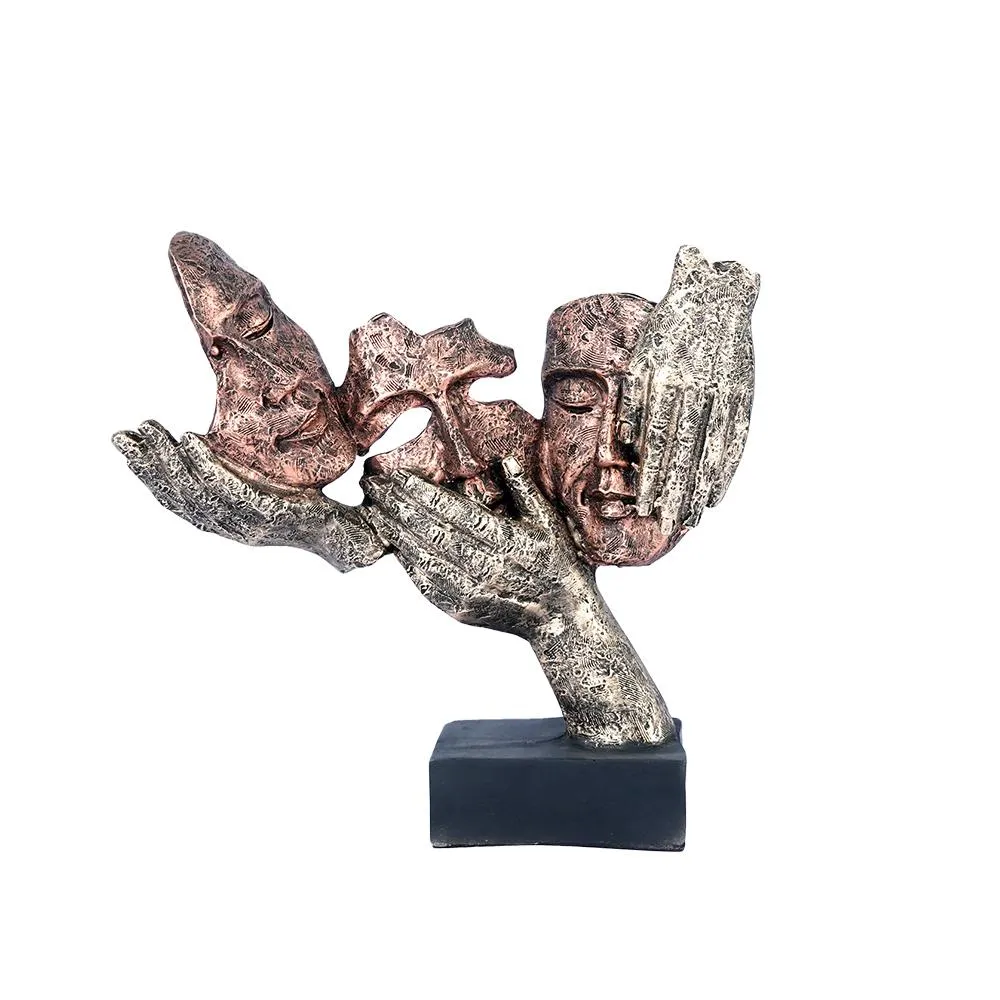 Theatrical Faces Sculpture Table Accent