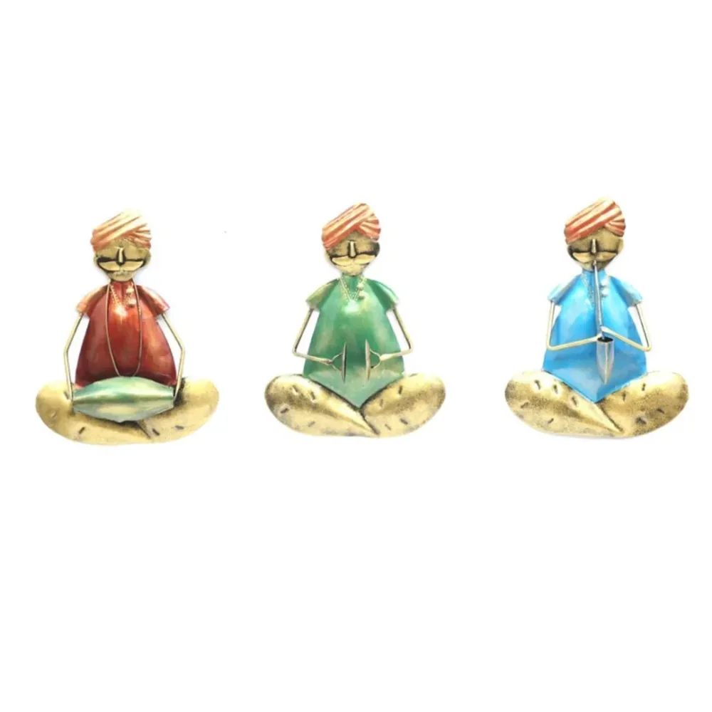 Three Musicians Wall Decor Human Figurine / Showpiece Set Of 3
