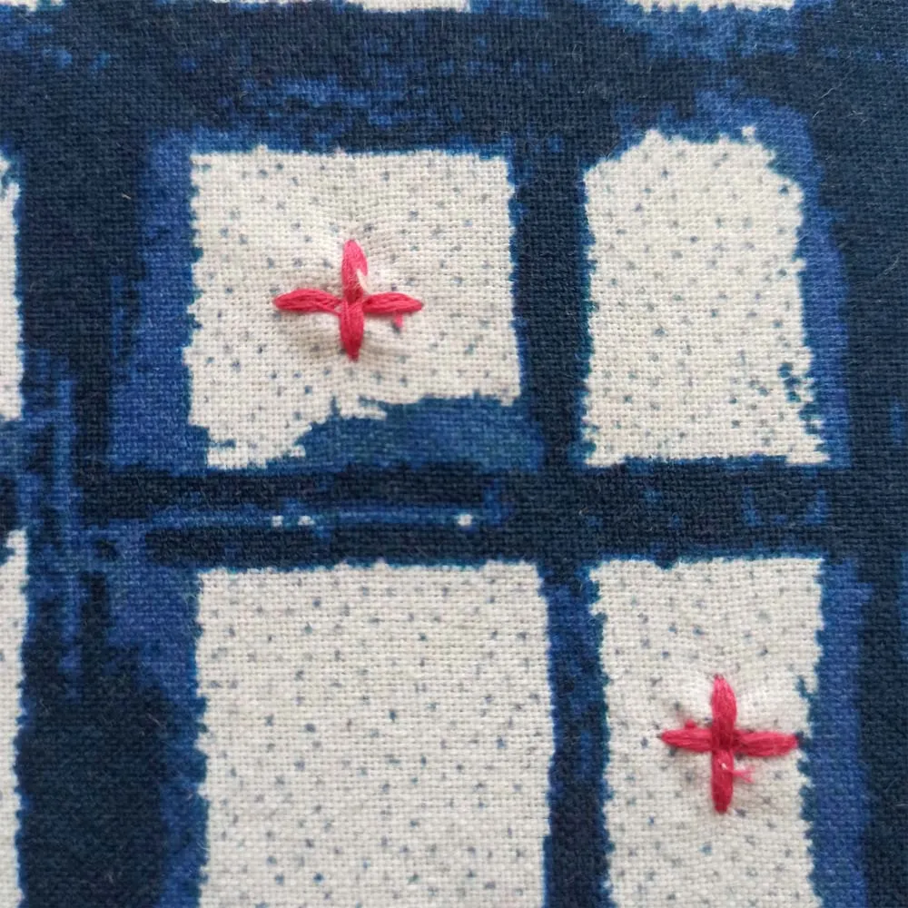 Tie &amp; Dye Rust Blue &amp; White Ekkat Print Cushion Cover Set Of 3