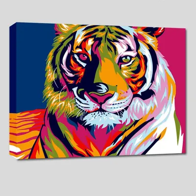 Tiger Colourful DIY(Do-It-Yourself)/ Paint by numbers canvas painting kit