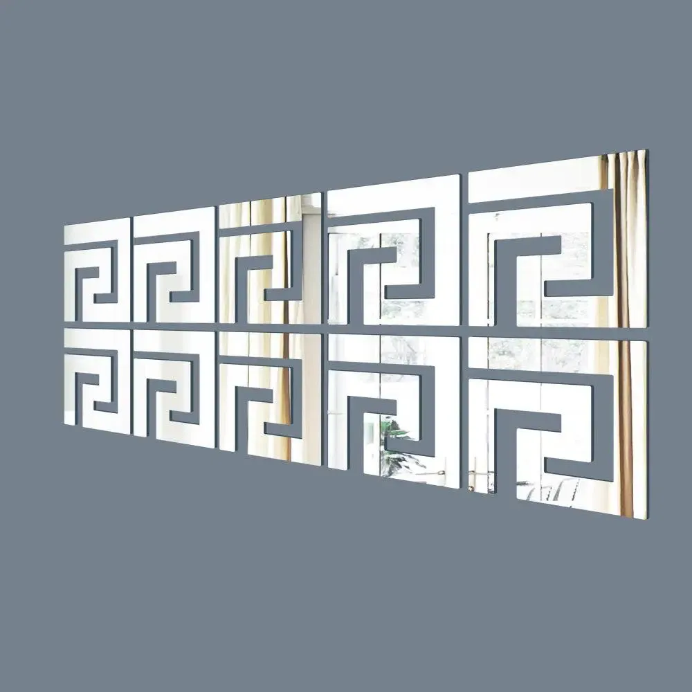 Tile-Shaped Strong Grip Mirror Wall Stickers