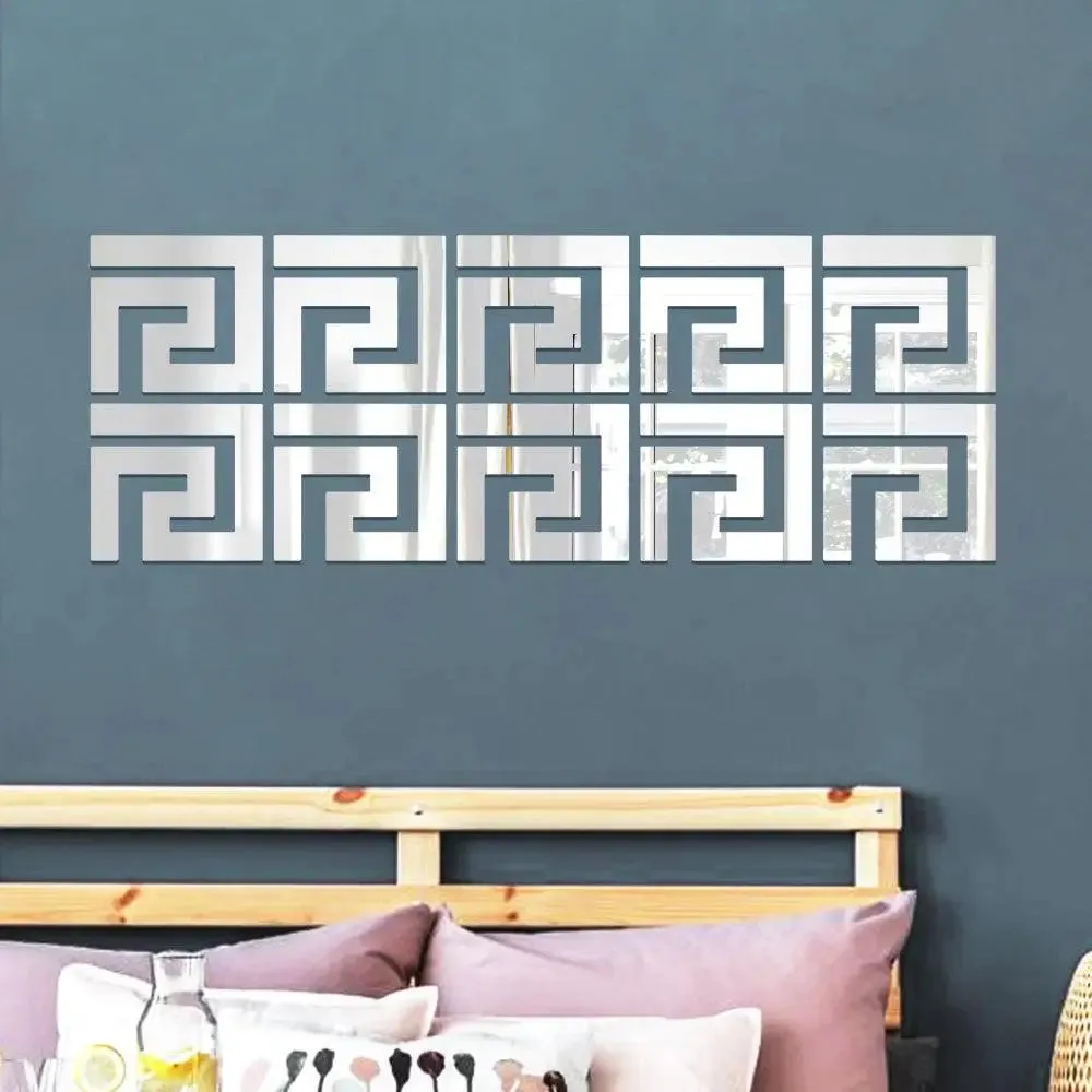 Tile-Shaped Strong Grip Mirror Wall Stickers