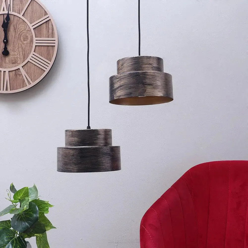 Timeless Black & Gold Hanging Lights for Living Room (Set of 2)