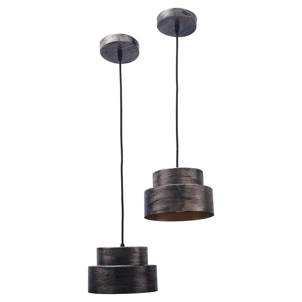 Timeless Black & Gold Hanging Lights for Living Room (Set of 2)