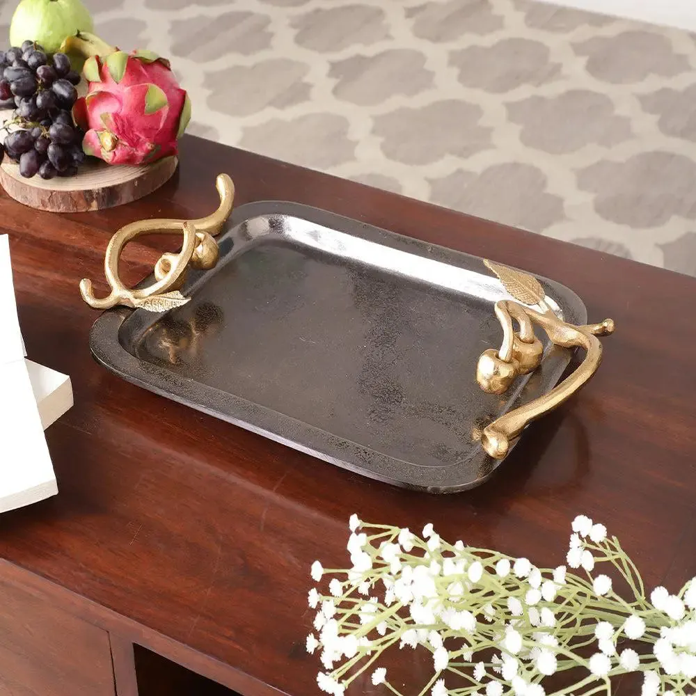 Timeless Cherry Vine Black Appetizer Platter