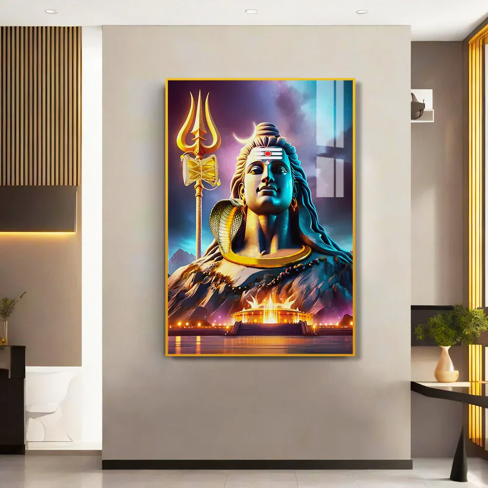 Timeless Protector Lord Mahadeva Acrylic Wall Painting Regular