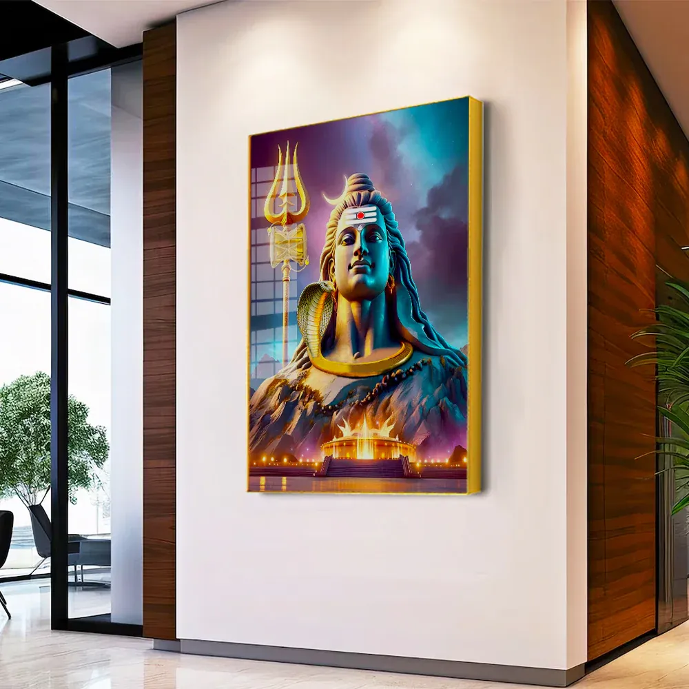 Timeless Protector Lord Mahadeva Acrylic Wall Painting Regular