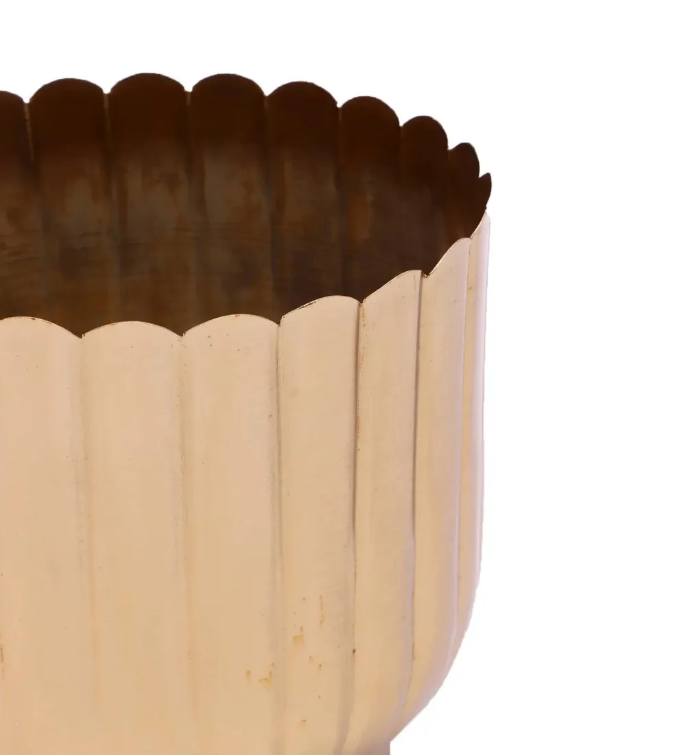 Timeless Striped Gold Flower Pot Set of 2