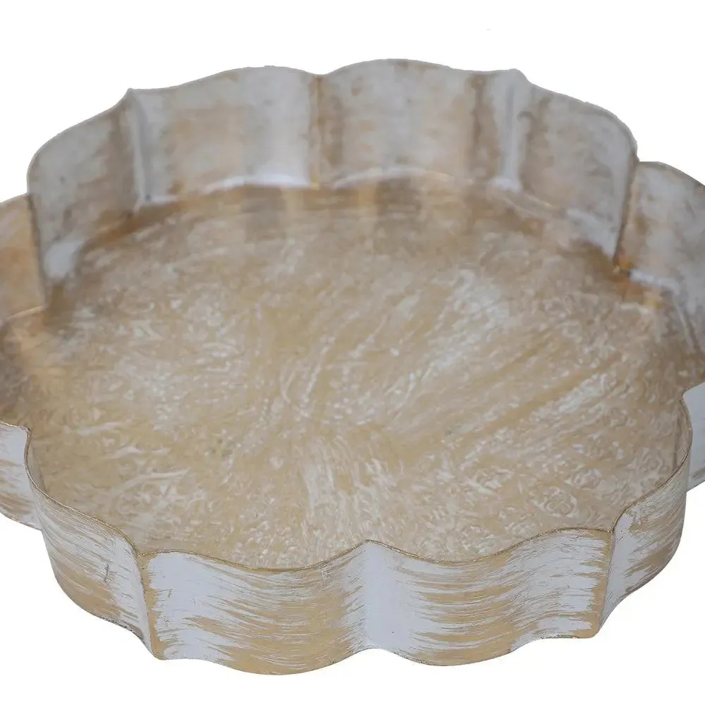 Timeless White & Gold Urli Bowl Tray Set of 3