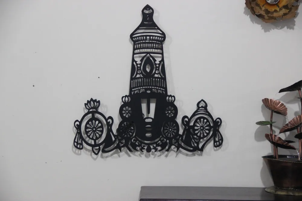 Tirupati Balaji Inspired LED Metal Artwork