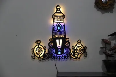 Tirupati Balaji Inspired LED Metal Artwork