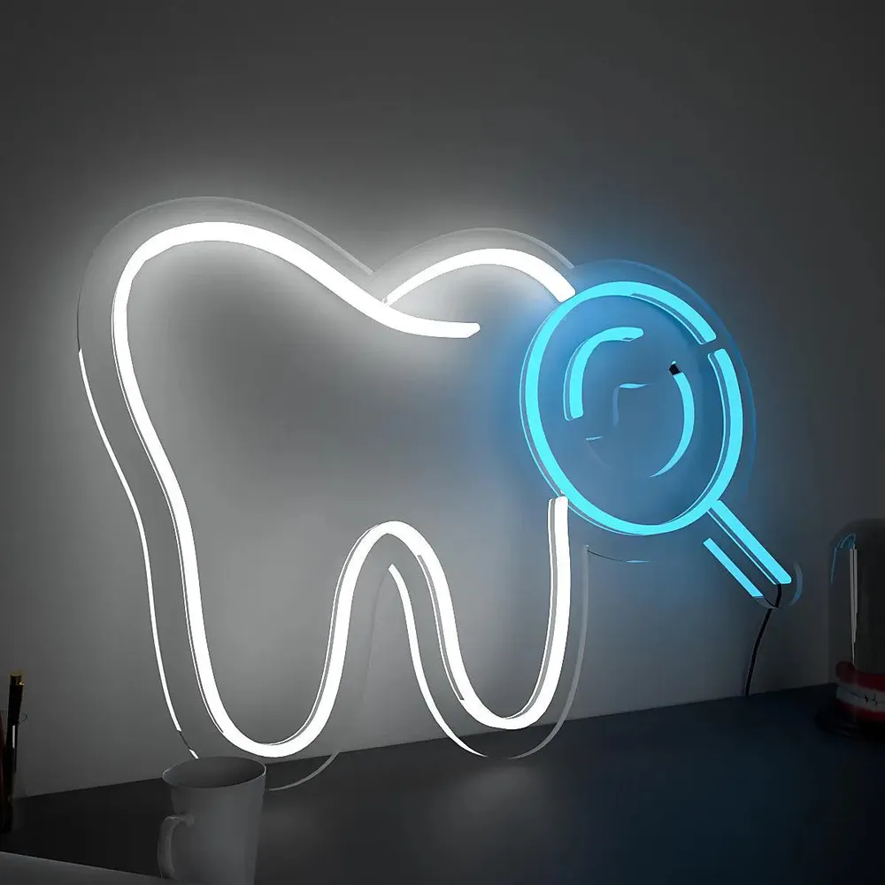 Tooth-Shaped LED Neon Light for Dentist Clinic