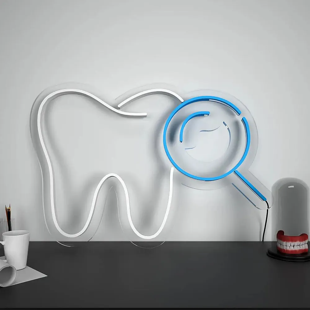 Tooth-Shaped LED Neon Light for Dentist Clinic