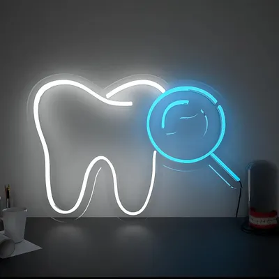 Tooth-Shaped LED Neon Light for Dentist Clinic