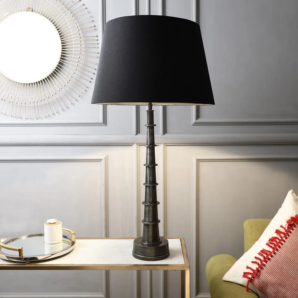 Tower Table Lamp in Bronze & Black Finish