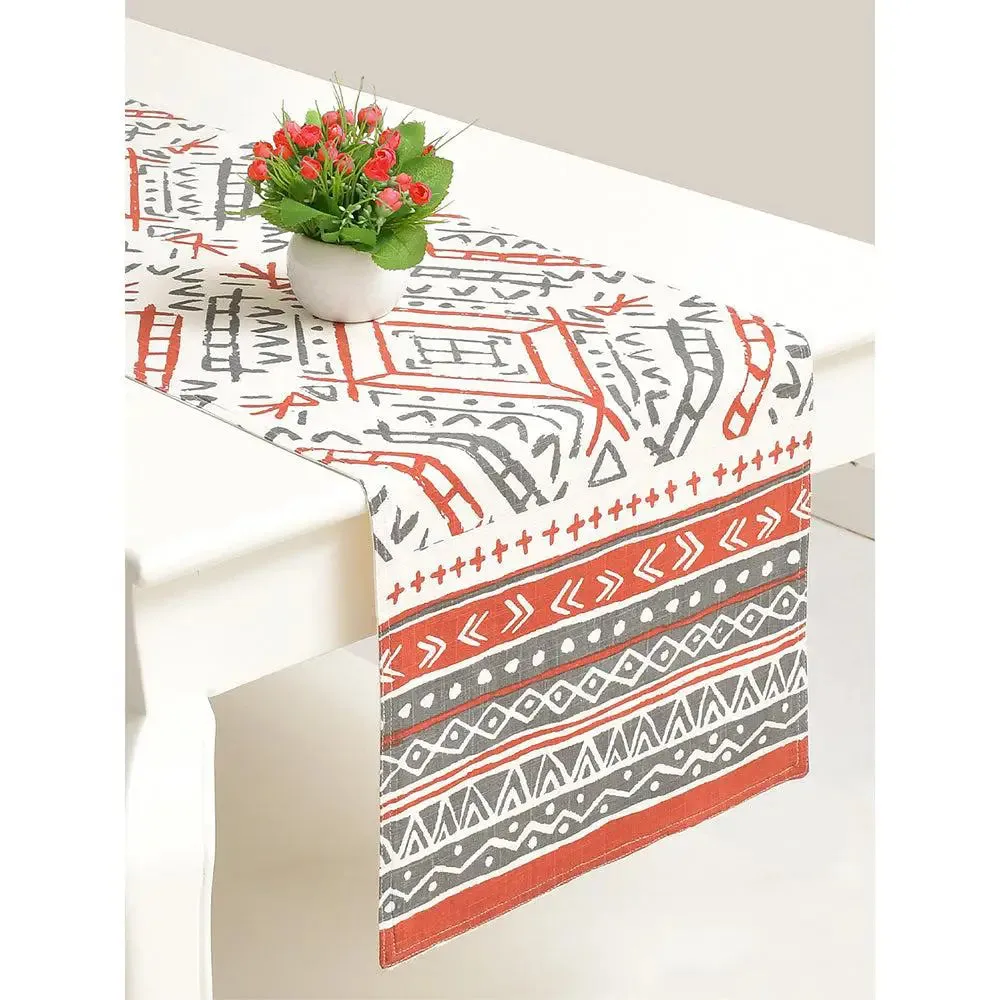 Traditional Abstract Pattern Cotton Table Runner