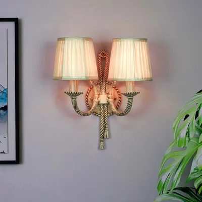 Traditional Aluminium Candle Cups Creme 2 Lights Wall Sconce