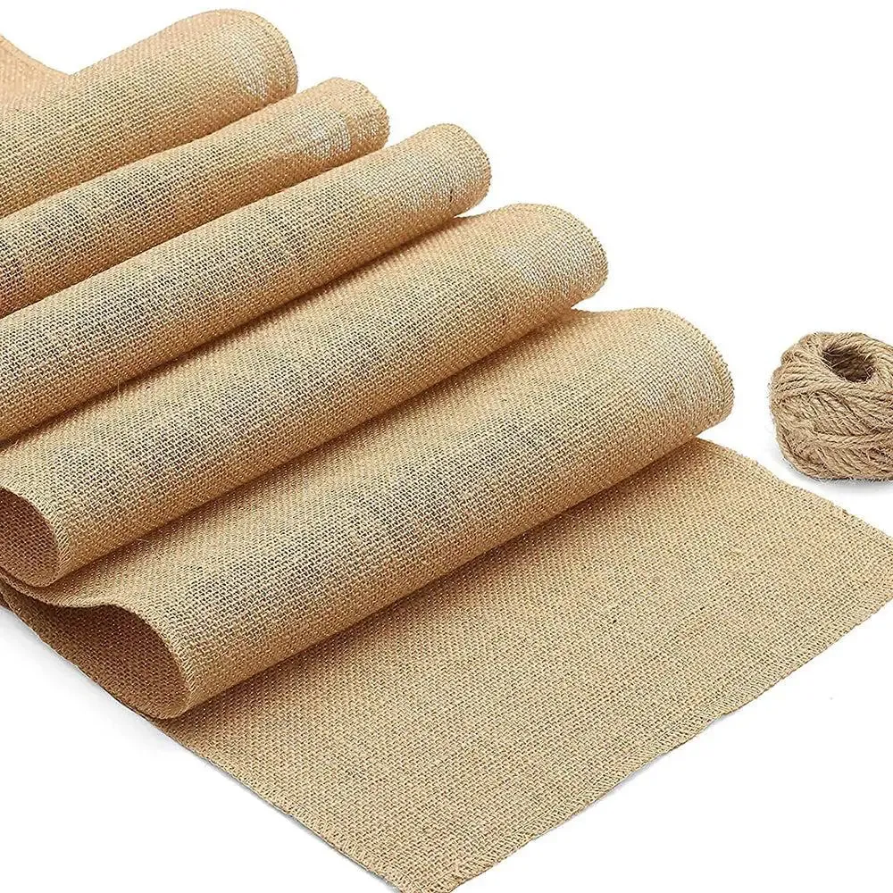 Traditional Beige Jute Table Runner