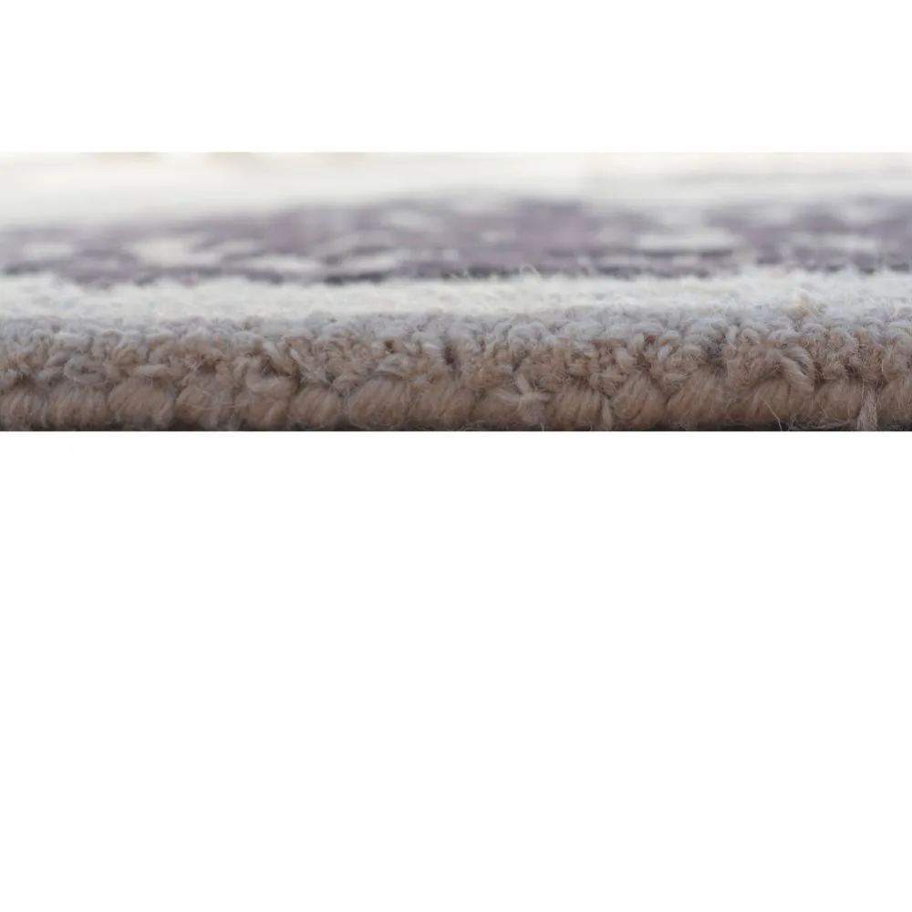 Traditional Bordered Brown &amp; Beige Tufted Area Carpet 3X5ft