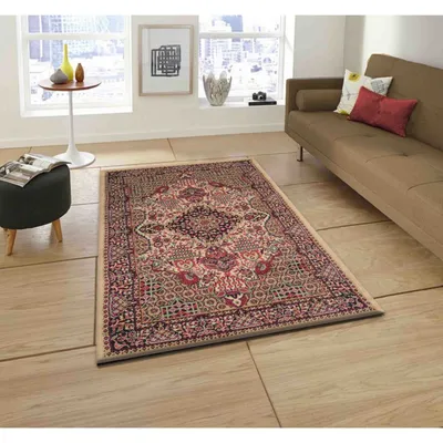 Traditional Craftsmanship Designer Beige Polyproplene Area Carpet