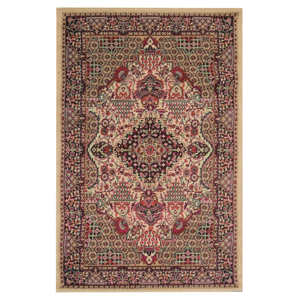Traditional Craftsmanship Designer Beige Polyproplene Area Carpet 3X5ft