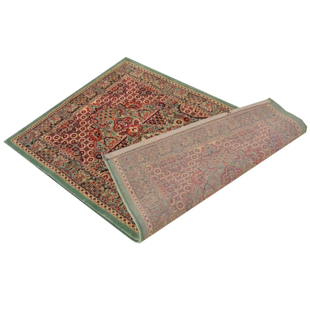 Traditional Craftsmanship Designer Green Polyproplene Area Carpet 3X5ft