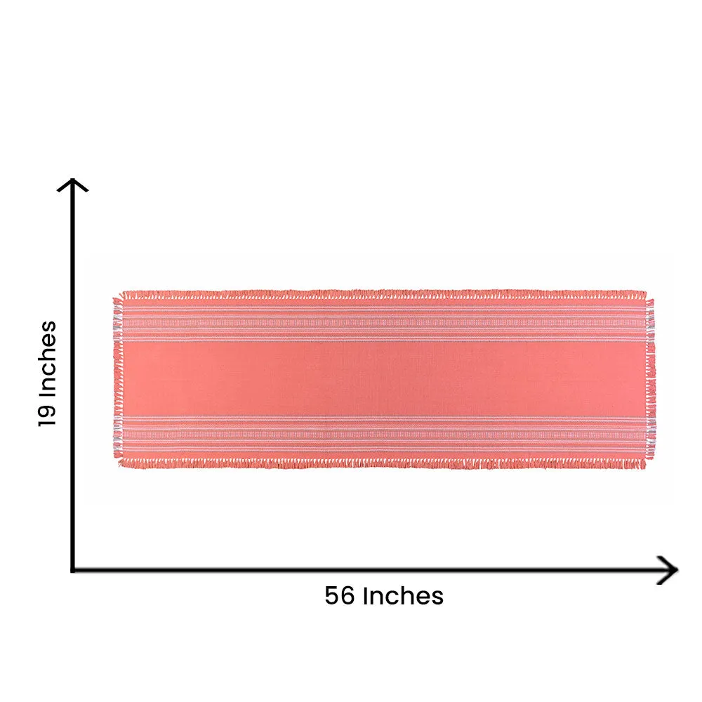 Traditional Designer Cotton Peach Table Runner