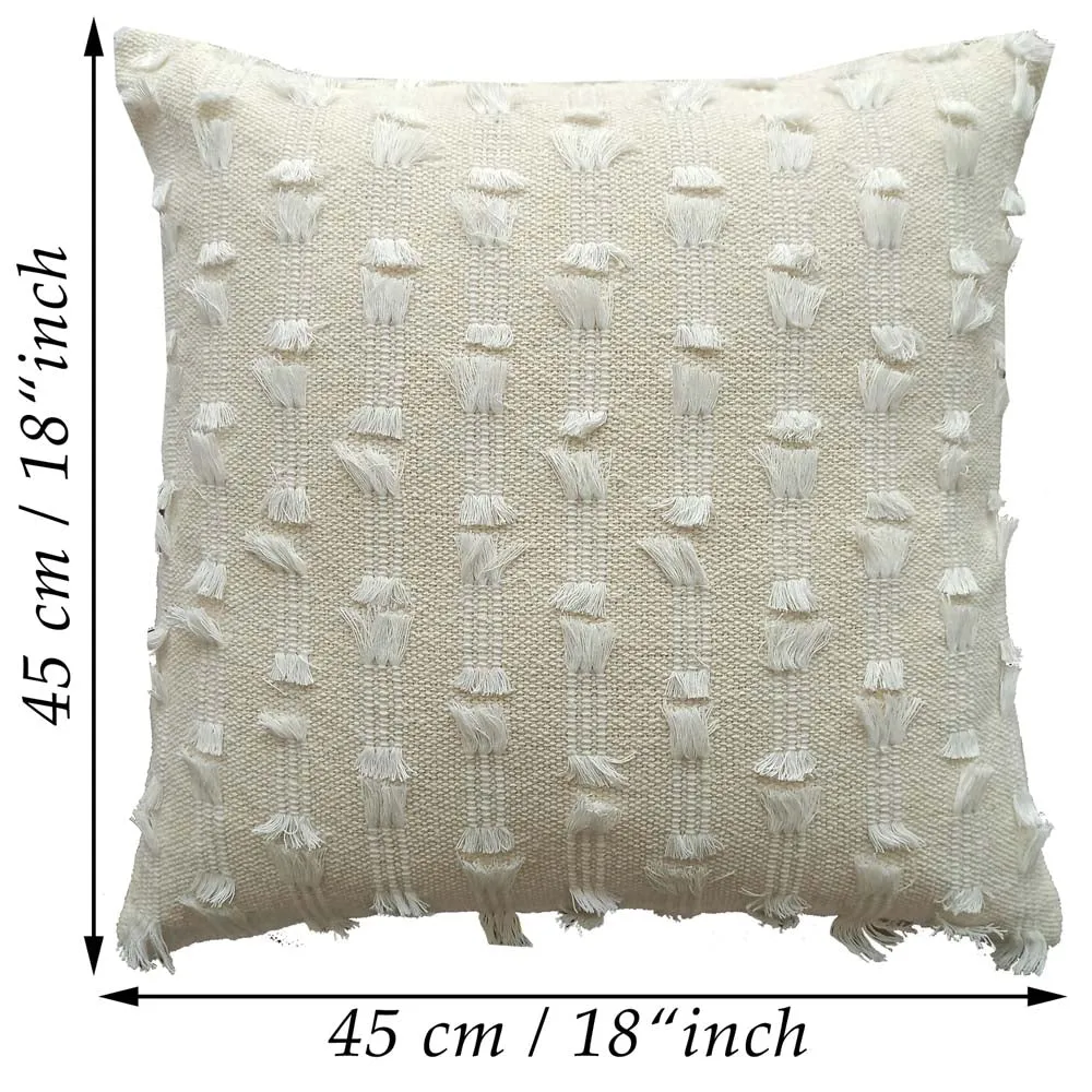 Traditional Designer Handwoven Beige Cushion Cover