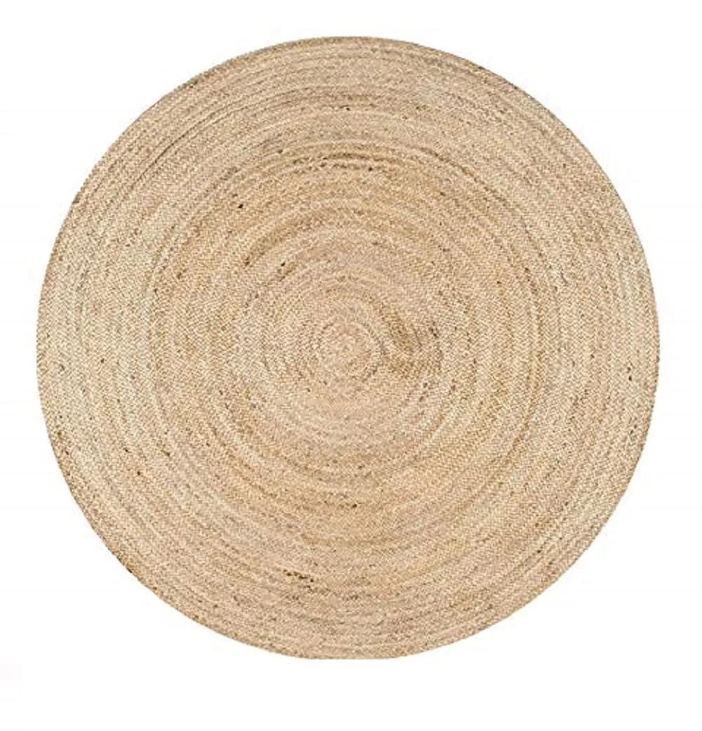 Traditional Designer Round Jute Rug Regular (Diameter 120cm)