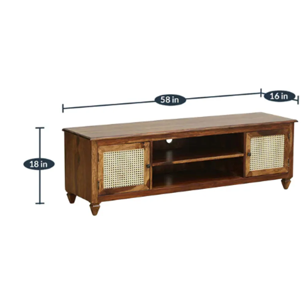 Traditional Designer Wide Sheesham Wood T.V Cabinet