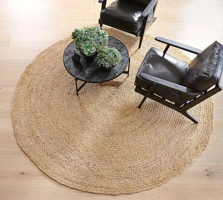 Traditional Finely Woven Round Jute Rug XS (2*2ft)