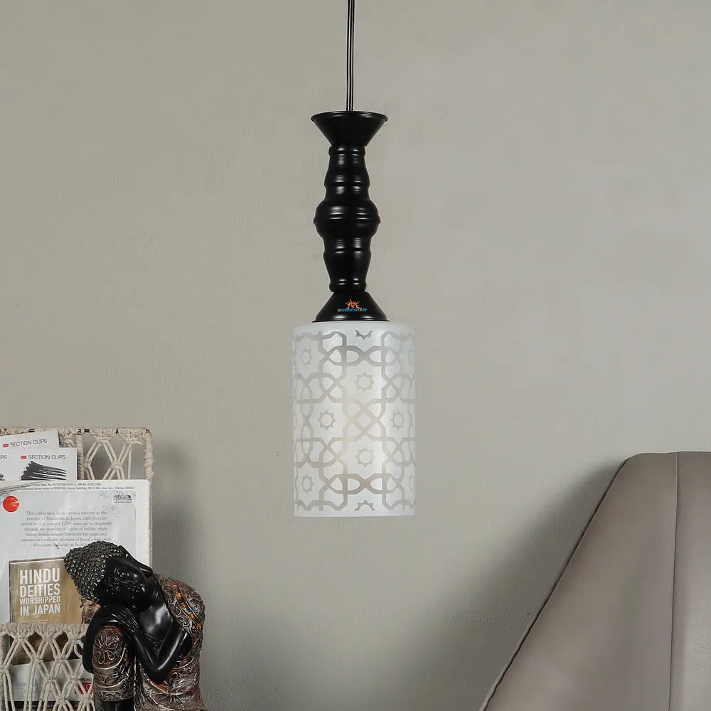 Traditional Glass Black Hanging Light for Bedroom