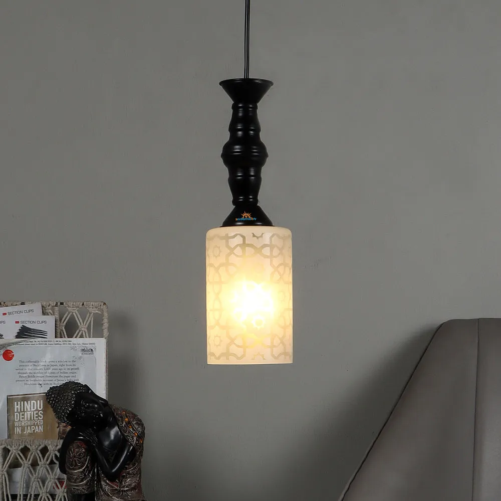 Traditional Glass Black Hanging Light for Bedroom