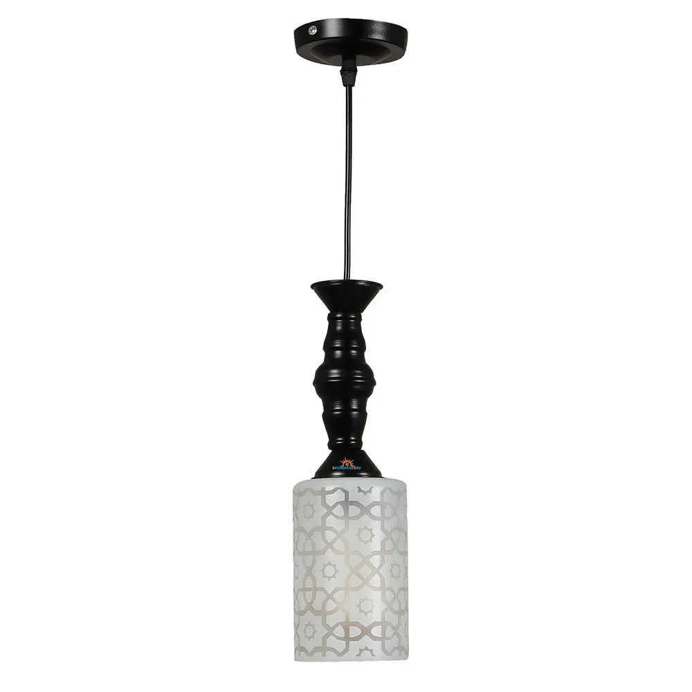 Traditional Glass Black Hanging Light for Bedroom