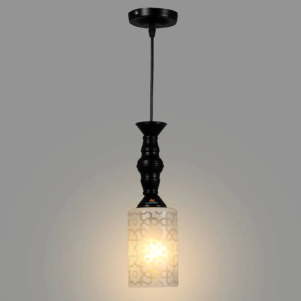 Traditional Glass Black Hanging Light for Bedroom