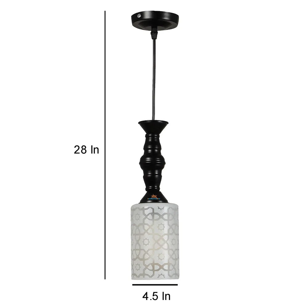 Traditional Glass Black Hanging Light for Bedroom